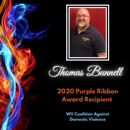 Thomas Bunnell, 2020 Purple Ribbon Award Recipient, WV Coalition Against Domestic Violence